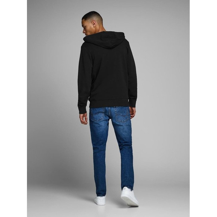 Чоловіча толстовка-худі на блискавці Jack & Jones Jjeholmen Noos, чорна (Reg Fit, XXL)