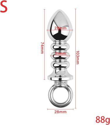 Анальний масажер Ruikan з кільцем для тяги, набір 3 шт. (S, M, L) - сталь, стимулятор G-точки, для жінок та чоловіків