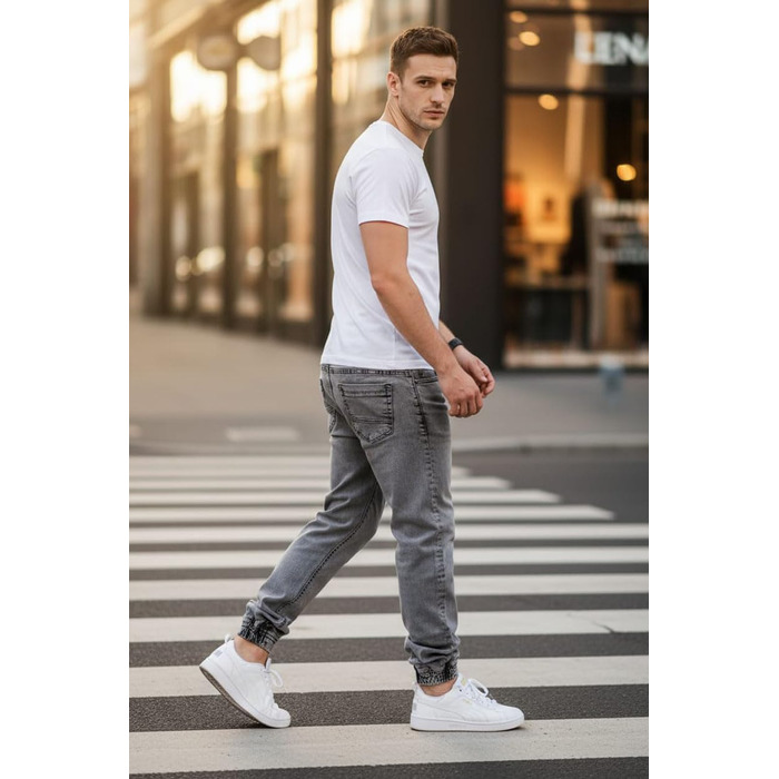 Чоловічі джинсові джогери Reslad Slim Fit RS-2073, сірі (розмір M)