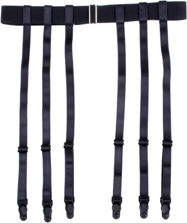 Чорний корсетний ремінь Aneliya Simplicity з металевими кліпсами для панчіх (6 ремінців)