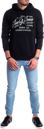 Чоловічий худі Jack & Jones з логотипом, чорний (розмір XL)
