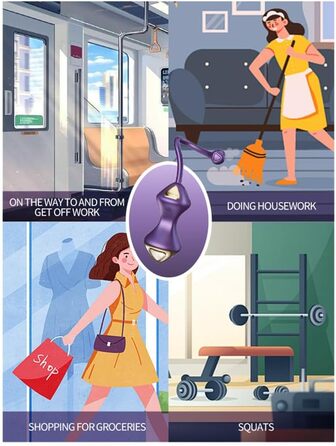 Електричний анальний вібратор Beckenbodentrainer для жінок з 5 рівнями шоку та 7 режимами вібрації. Стимулятор для вагіни та анусу, для пар. Колір: фіолетовий.