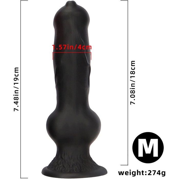 Анальний масажер для дорослих у вигляді вовка, силікон, різні розміри (XS/S/M/L/XL), стимулює G-spot та простату