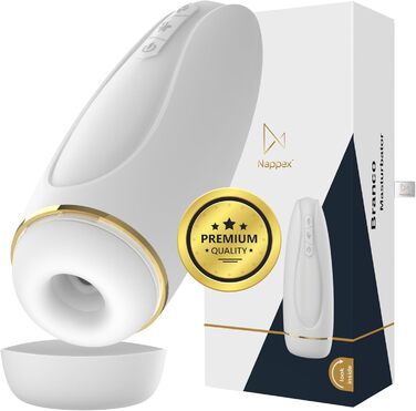 Електричний мастурбатор для чоловіків Nappex Branco з потужним всмоктуванням та вібрацією, режим оргазму - мастурбатор, кишеньковий