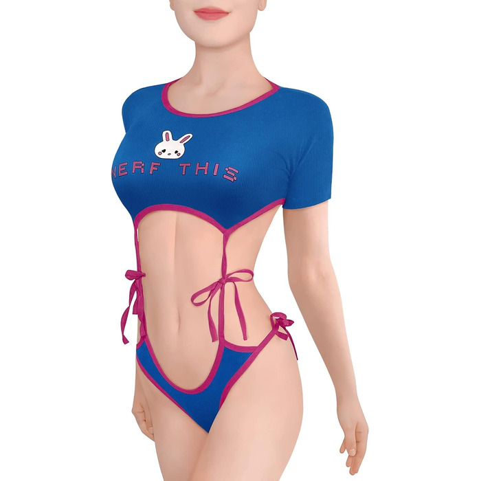 Комплект жіночої піжами з бавовни LittleForBig: бра-топ та трусики з мереживом, спортивний стиль, блакитний, 3XL