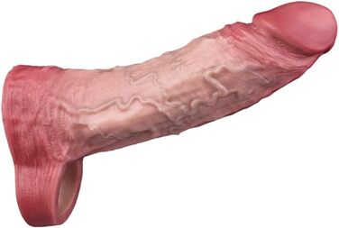 Реалістичний пеніс-сleeve з кільцем для яєчок та структурою вен, для подовження та продовження часу, збільшення пеніса, масаж G-точки, секс-іграшка для пар (OS-ADL5071)