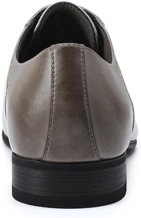 Чоловічі класичні туфлі YFFUSHI Oxford Brogues — ділові шкіряні черевики для офісу та вечірок (сіро-коричневі, 43 EU)