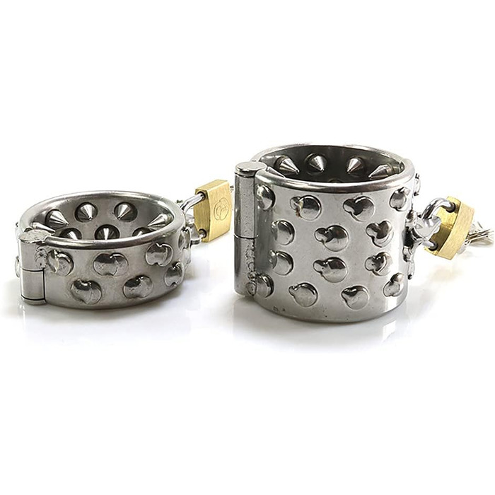 Сталевий кільцеподібний пристрій для чоловіків з шипами, для розтягування яєчок, кільце для яєчок, бондേജ്, замок для яєчок, сталевий еротичний аксесуар для чоловіків (L)