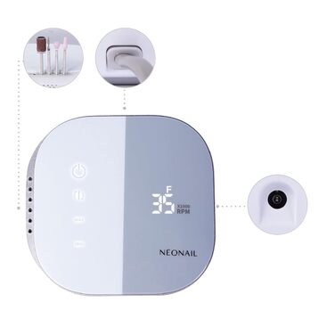 Електричний апарат для манікюру та педикюру NÉONAIL Nail Drill One Touch 21W, набір для обробки гелевих нігтів з 4 фрезами