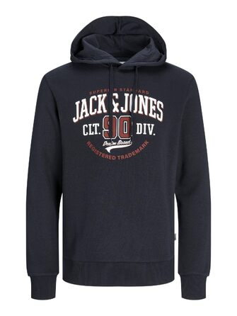 Чоловічий худі Jack & Jones Plus Size з логотипом, темно-синій, розмір 3XL