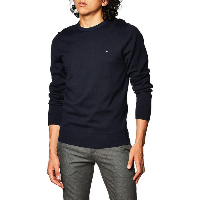 Чоловічий бавовняний джемпер Tommy Hilfiger Essential Cotton Crew Neck, синій (Desert Sky), розмір S