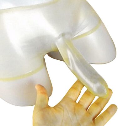 Шорти-сліпи з латексу SALANSEX з презервативом для чоловіків, прозорі, сексуальна білизна для SM, вечірок, BDSM, фетишу (M, прозорий)