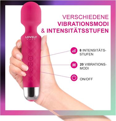 Вібратор для жінок Lovely Wand - бездротовий, водонепроникний, 20 режимів, з акумулятором