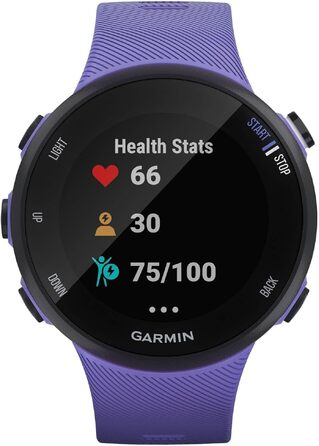Спортивний GPS-годинник Garmin Forerunner 45 для бігу, фітнес-трекер з вимірюванням пульсу та планами тренувань (Білий, Small)