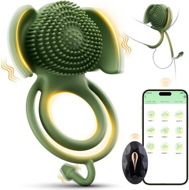 Вібратор для пар Paarvibrator з масажером клітора, 9 режимів вібрації, кільце для статевого члена, еротична іграшка для пар, чоловічі та жіночі вібратори, масажер для статевого члена з керуванням через додаток