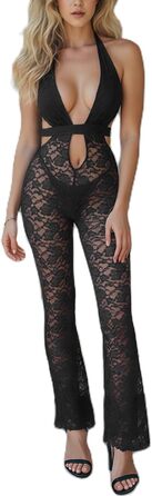 Жіночий комбінезон Loalirando: сексуальний, з вирізом з прозорої сітки, без рукавів, відкритий ззаду, Slim Fit, елегантний