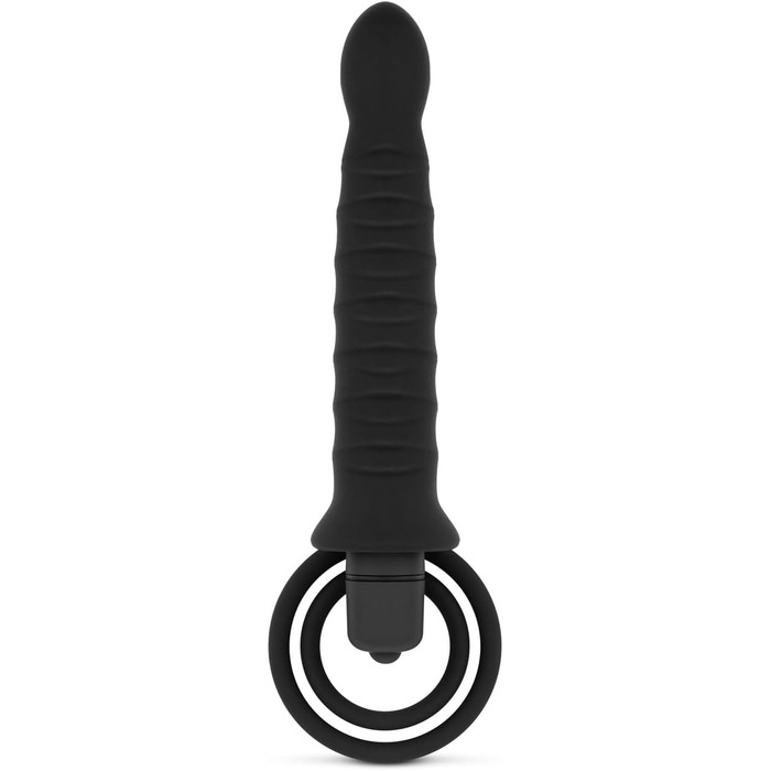 Вібруючий дилда з кільцем для чоловіків – чорний