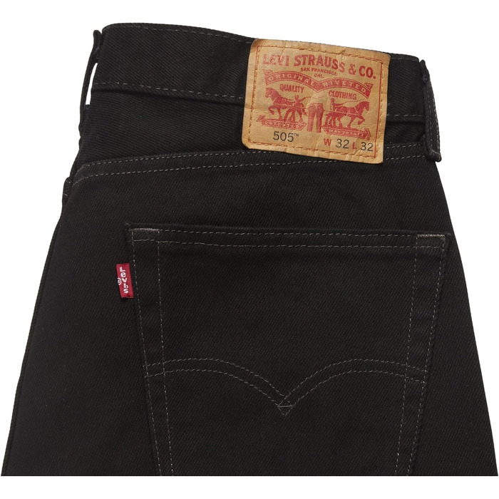 Чоловічі джинси Levi's 505 Regular Fit чорного кольору, розмір 34W/32L