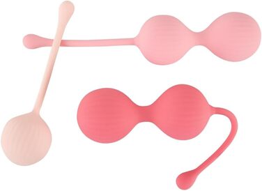 Набір для тренування м'язів тазового дна Orion Liebeskugel - інтенсивний набір з 3 шт. з рельєфною структурою, обертаються всередині, для початківців та досвідчених користувачів, рожевий