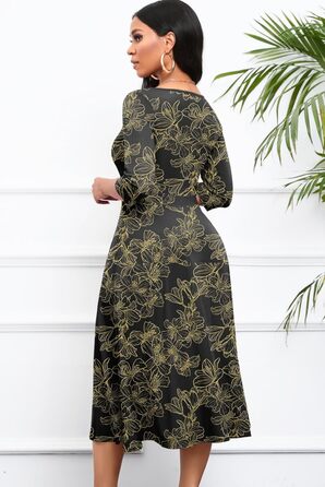 Сукня Noder Daenkleid: ошатне обгорткове плаття-трапеція для весілля, вечірки, коктейлю, чорна, розмір XXL