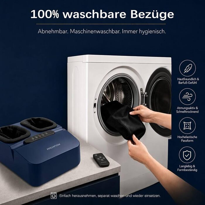 Масажер для ніг Mountrax з функцією Shiatsu та підігрівом до 55°C від плантарного фасціїту, темно-синій