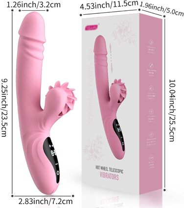 Вібратор для жінок Rabbit з 9 функціями та режимом нагріву (рожевий)