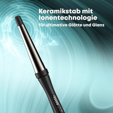 Конічний керамічний плойка-стайлер Revamp Progloss Big Wand для локонів та хвиль (32-19мм), з іонізацією, підставкою та терморукавичкою, чорний