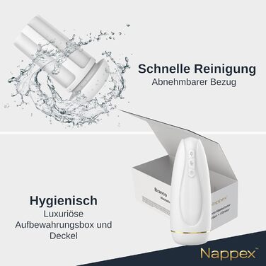 Електричний мастурбатор для чоловіків Nappex Branco з потужним всмоктуванням та вібрацією, режим оргазму - мастурбатор, кишеньковий