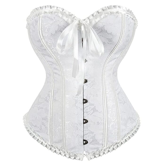 Корсет Grebrafan для жінок: білий, мереживний, сексуальний, класичний (28-30)