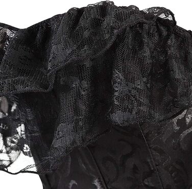 Корсет жіночий Oytto готичний, з шнурівкою, з мереживом, з кісточками, топ-боді, чорний, S