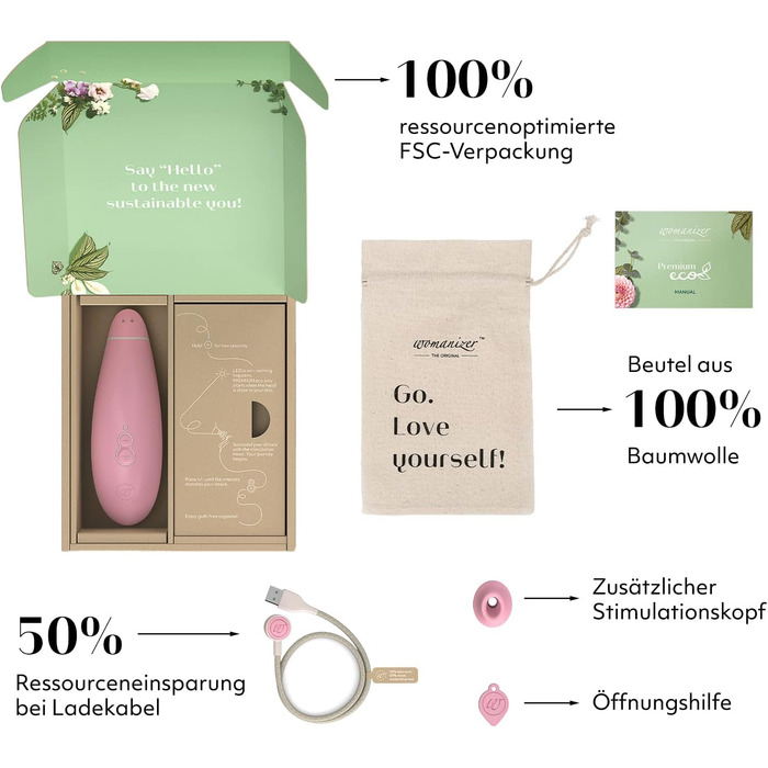 Womanizer Premium: вібратор для жінок, стимулятор клітора, преміум-якість, чорний (Bonnie Strange Eco)