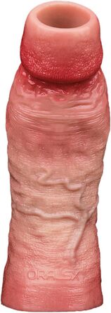 Реалістична секс-іграшка для чоловіків: пеніс-манжета з текстурою вен, шкірного кольору, з кільцем для яєчок (M)