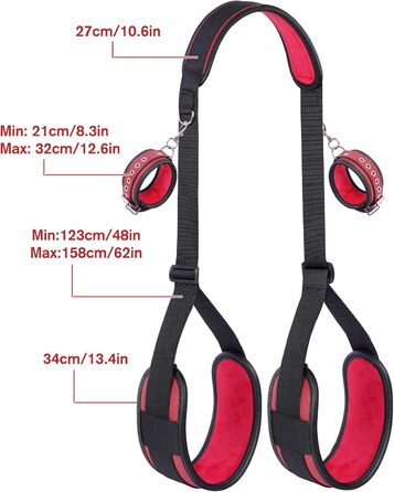 Набір для БДСМ: фетрінг ніг, наручники та інші аксесуари для пар (темно-червоний)