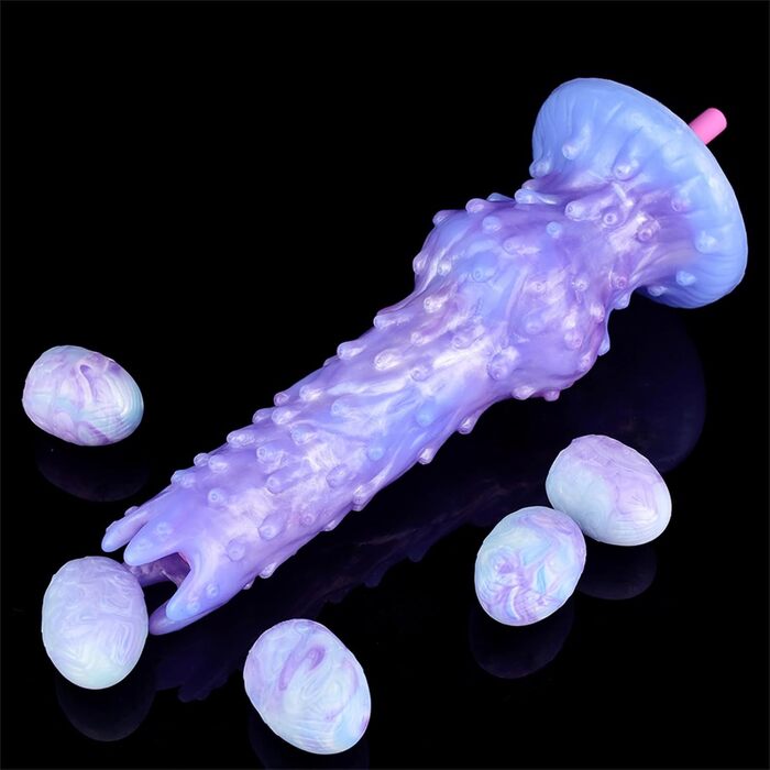 Анальний ділдо Soarvlorfy Extrem Eiablage з силікону, 5 яєць, XXL, для чоловіків та жінок, SM-іграшки, фіолетовий/синій комплект