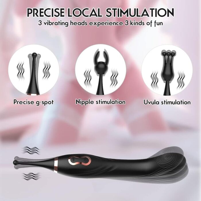 Вібратор клітора високої частоти Xuomt для жінок: стимуляція G-точки та клітора, заміна головки, силікон, чорний