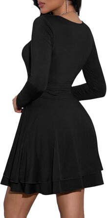 Чорне міні-плаття Cicy Bell з квадратним вирізом та рюшами, XXL
