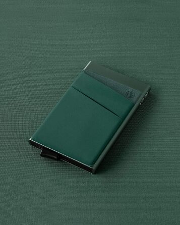 Чоловічий компактний гаманець-картхолдер VULKIT з RFID/NFC захистом для 5-7 карток та купюр, колір: темно-зелений (Midnight Green)