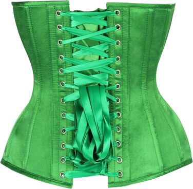 Корсет Daisy Corsets з шнурівкою, м'яка тканина, зелений сатин, Overbust, XS
