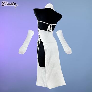 Костюм Чонгсам KORURACLUB Love: Преміум якість, білий/чорний, Cosplay, нижня білизна, S-M