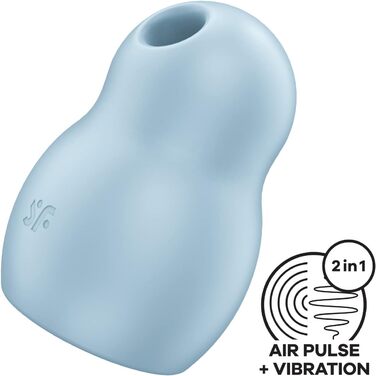 Вібратор Satisfyer Pro To Go 1 | Подвійний мотор | Компактний, перезаряджається | Водостійкий (IPX7) | Вібратор-імпульс | Інтимна іграшка для жінок, універсальний розмір (Світло-блакитний)