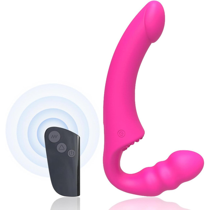 Вібратор для пар з двома головками та пультом дистанційного керування, 15 режимів, для стимуляції клітора та G-точки, рожевий