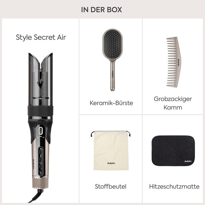 Автоматичний стайлер для завивки волосся BaByliss Curl Secret Lite C1031E, 25 мм, 5 температурних режимів до 210°C, чорний та рожеве золото