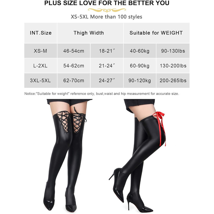 Чулки мереживні overknee для жінок, червоні, розмір L-XXL, мереживні, з перехресною зав'язкою, для клубів, косплей, рейв, великі розміри