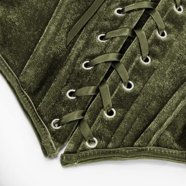 Корсет жіночий Ренесанс SCARLET DARKNESS, оливковий, з мереживом та шнурівкою