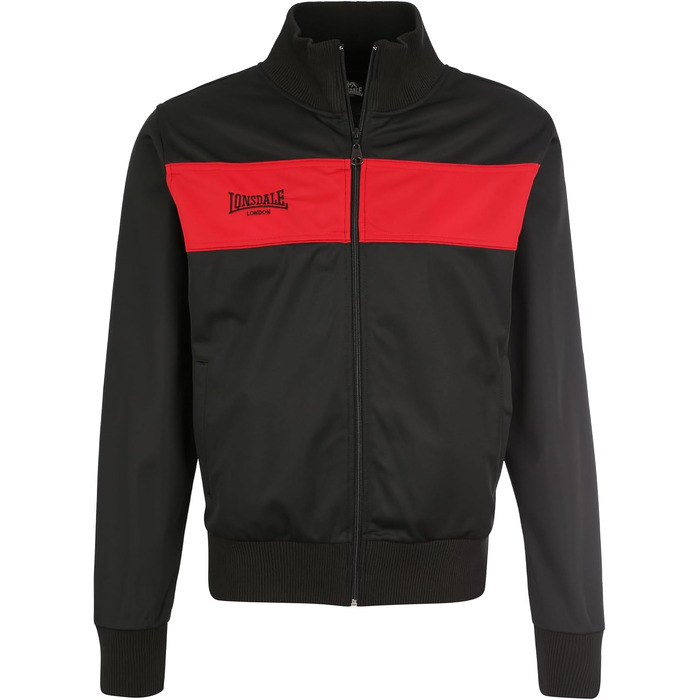 Чоловіча спортивна куртка Lonsdale Slim Fit, поліестер, чорно-червона, розмір XS