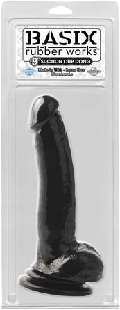 Пайпдрім Безікс Гумка Робота 9' Донг з присоскою, товстий, унісекс, чорний