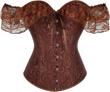 Жіночий топ CKJ Corage: готичний, вінтажний, піратський стиль, великі розміри (5XL), колір кавовий