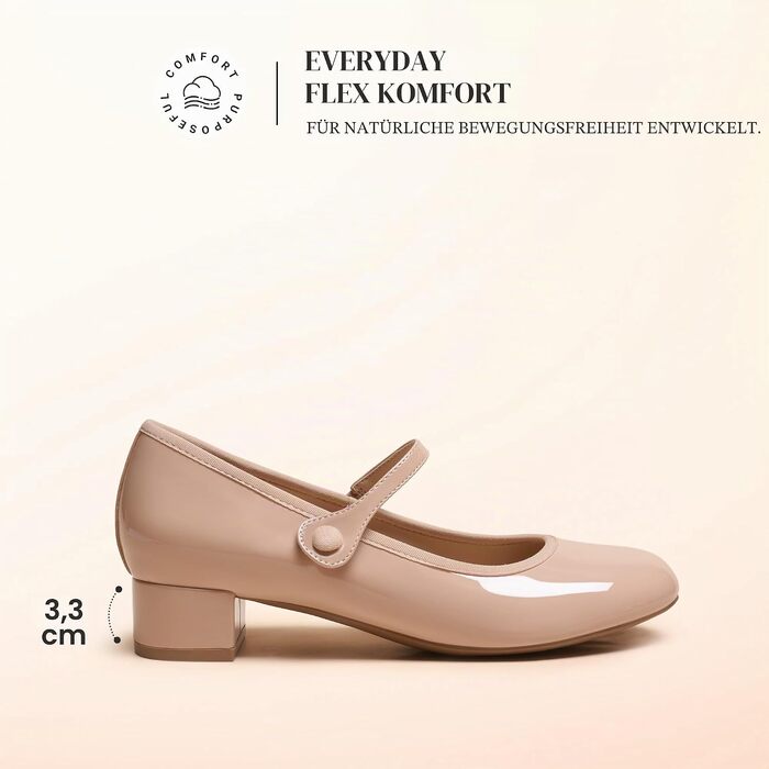 Жіночі туфлі Mary Jane DREAM PAIRS, бежевий колір (розмір 38 EU)