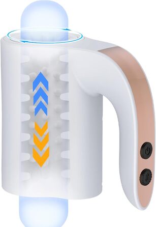 Автоматичний мастурбатор для чоловіків: 10 режимів, телескопічна конструкція, ротація, помпа, білий