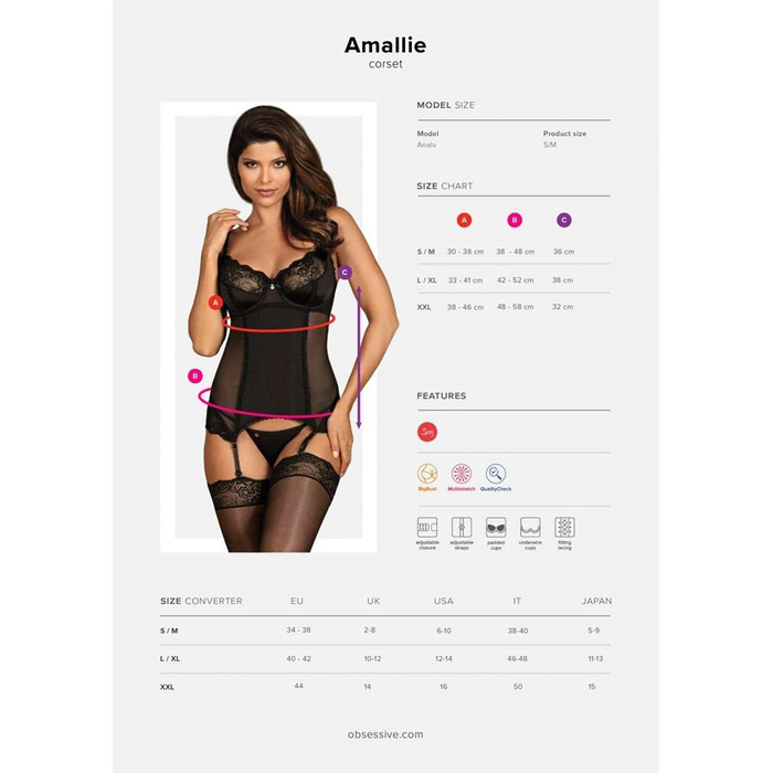 Костюм сексуальний Orion Obsessive чорний S/M